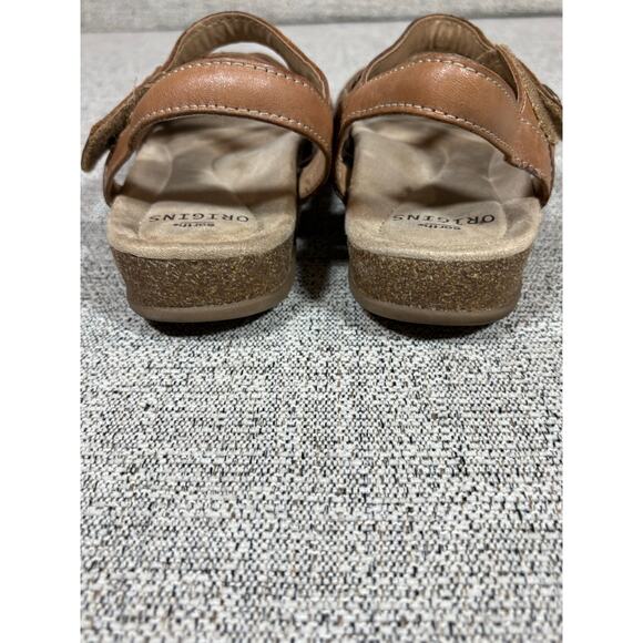 Earth Origins Brown Leather Strappy Sandals 7.5 - Picture 5 of 7